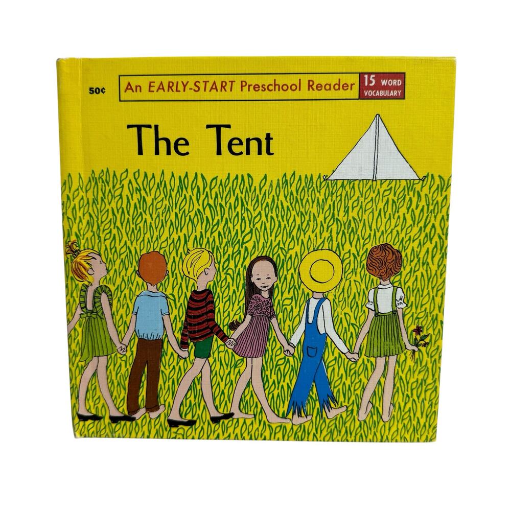 Vintage THE TENT 1965 Early Start Preschool Reader Mini Book Yellow MCM Seymour